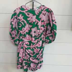 RHODE Pink and Green Patterned Dress